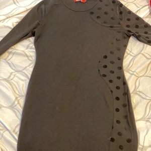 Black polka dot dress